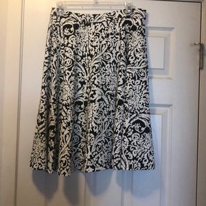 Black and white floral skirt